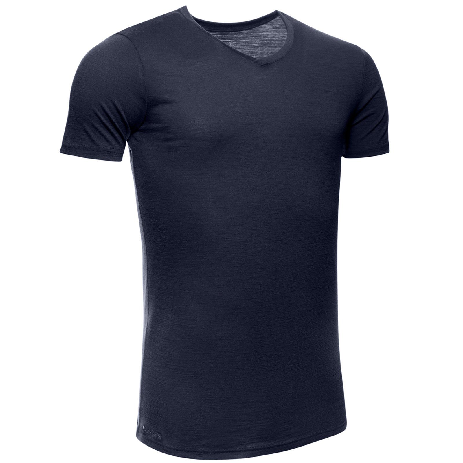 Kaipara - Merino Sportswear Funktionsshirt reiner Herren in Shirt V-Neck Marine Merinowolle Merino Kurzarm Germany aus 150 Slimfit Made (1-tlg)