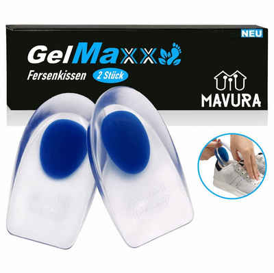 MAVURA Fersenkissen GelMaxx Premium Fersenkissen Schuh Einlagen Fersensporn, Schuheinlagen Einlegesohlen Fersenkeil Fersenpolster Gel [2 Stück]