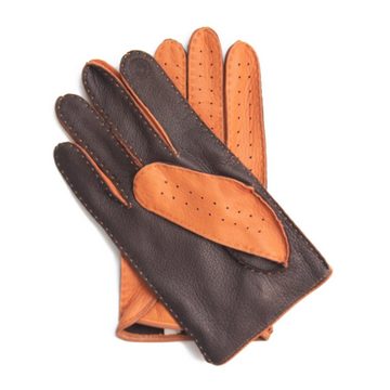 Hand Gewand by Weikert Lederhandschuhe CARLA - Hirschleder Auto-Handschuhe für Damen, handgenäht mit Touchscreen Funktion, ungefüttert