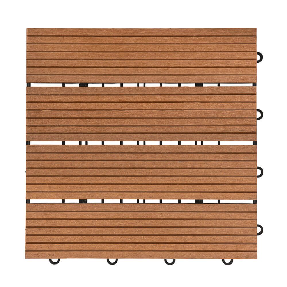 HOME DELUXE Terrassendielen WPC Klickfliesen BAVARO - Farb- und Flächenauswahl (Holzoptik), 9 m², Fliesen á 30 x 30 cm, Terrassenfliesen, Balkonfliesen