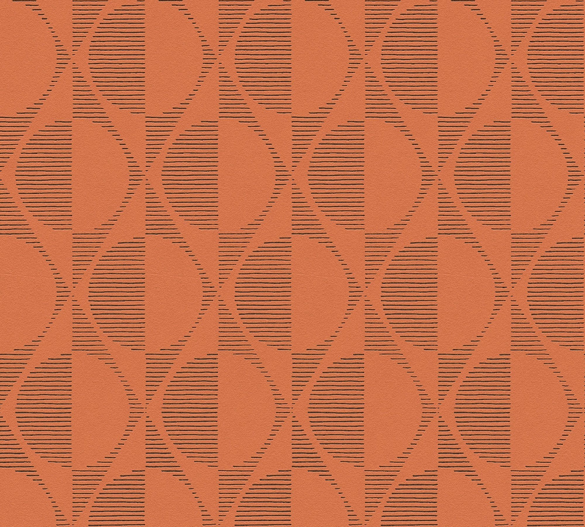 A.S. Création Vliestapete Pop schwarz/orange Style, Tapete gemustert, aufgeschäumt, Geometrische gepunktet