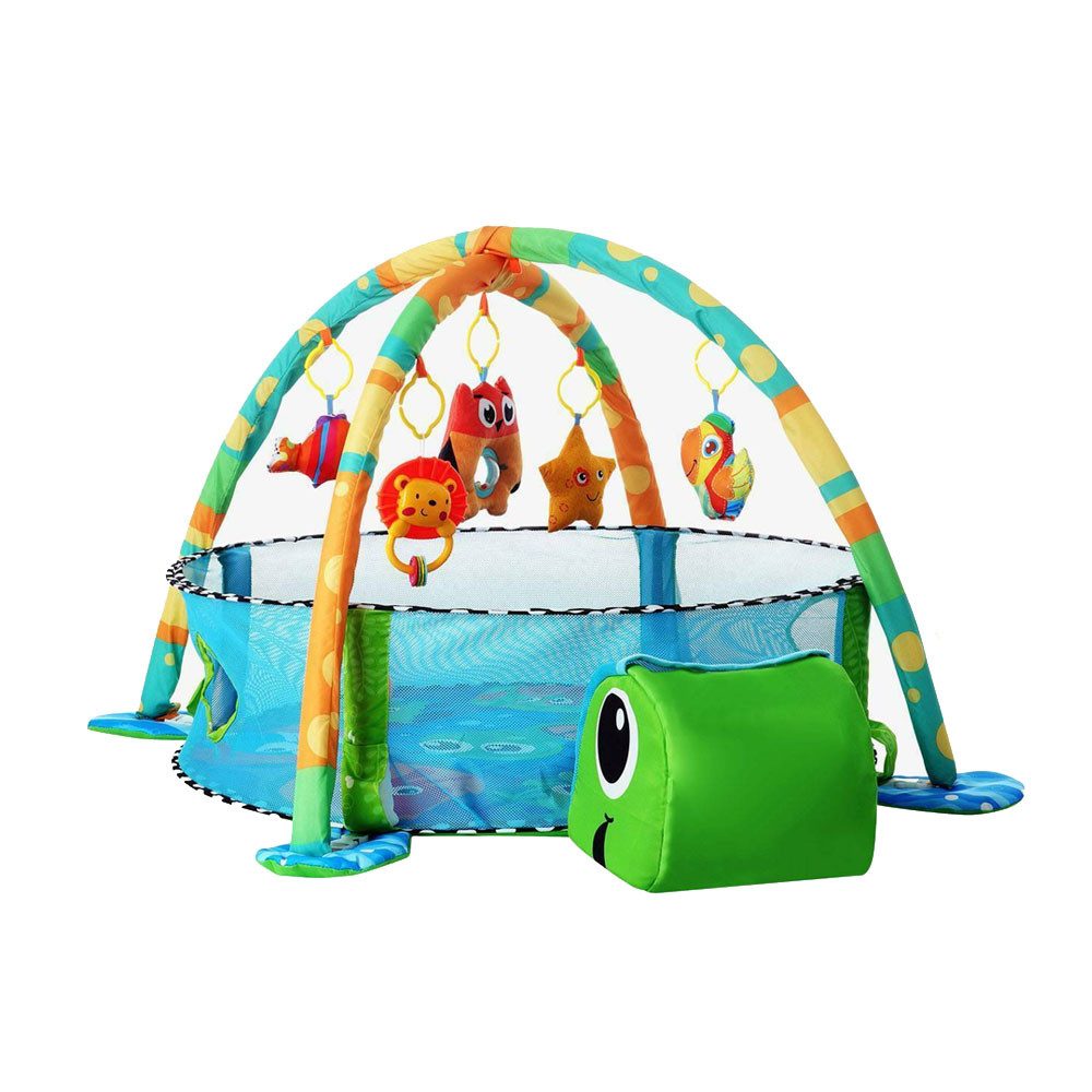 Krabbeldecke 3 in 1 Schildkröte Erlebnisdecke Spielbogen mit 30 Bälle, Dripex