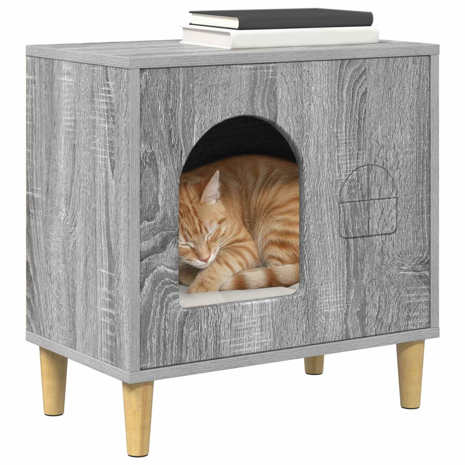 vidaXL Tierkorb 51 x 30 x 52 cm Katzenhaus Graues Sonoma 51x30x52 cm Spanplatte