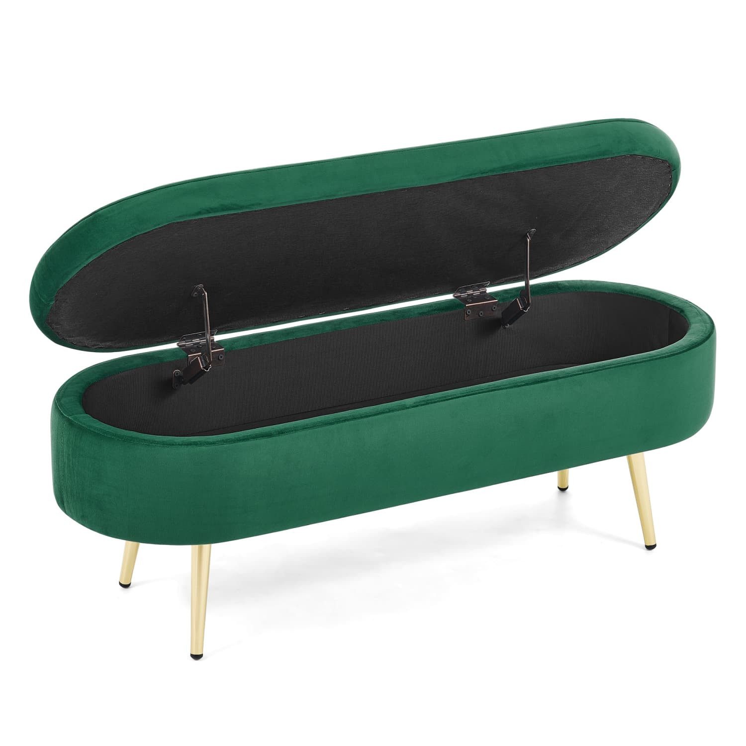 autolock Bettbank Multifunktionelle Aufbewahrungsbank,weicher Velvet-Stoff,Metallbeine, Fußbank,Bettbank,Polsterbank,Massivholzrahmen,20L Stauraum,110x40x42cm