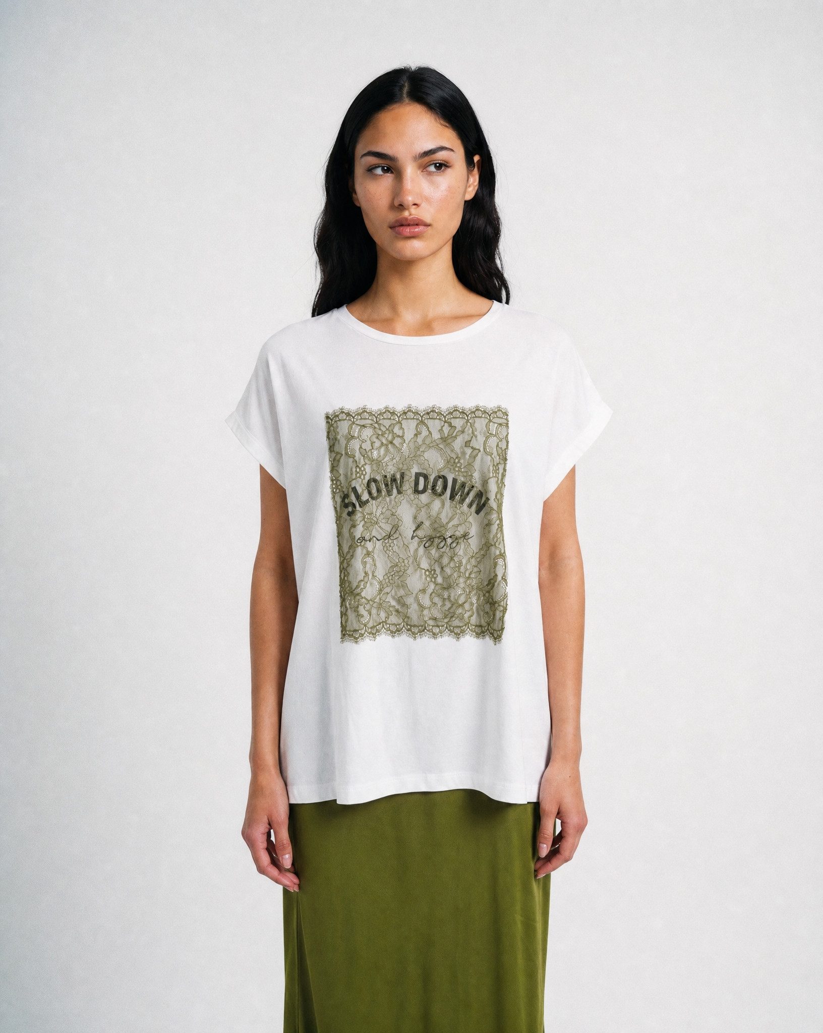 Smith & Soul T-Shirt mit Spitzenbesatz, oversize
