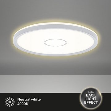 Briloner Leuchten LED Deckenleuchte 3391-014, LED fest verbaut, Neutralweiß, Deckenlampe indirektes Hintergrundlicht Ø29,3cm