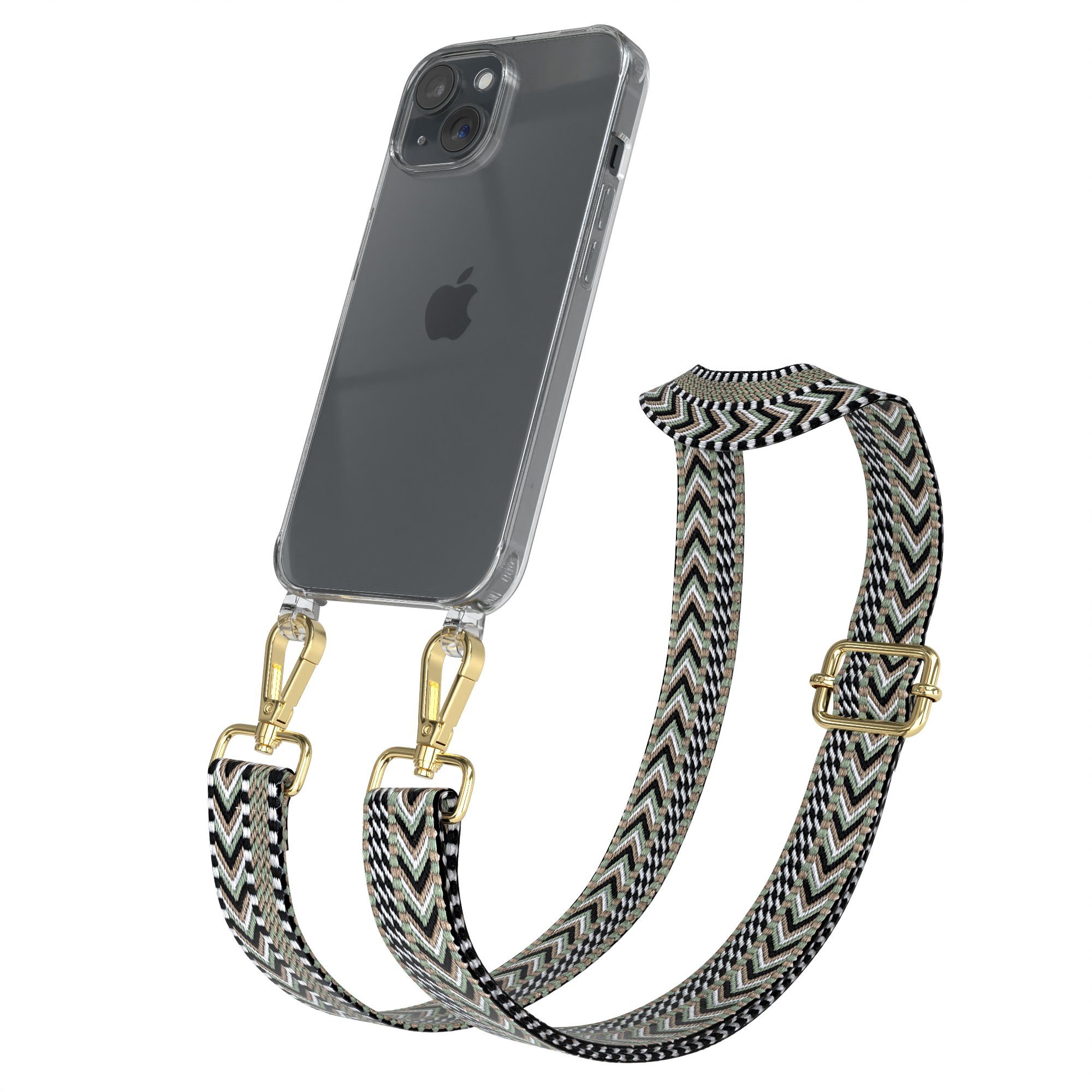 Handykette Silikonhülle mit runder Kette für Apple iPhone 15