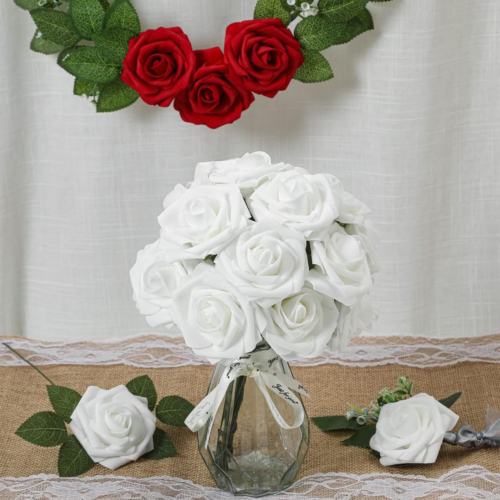 Kunstblume 25 Stück Künstliche Rose Blume günstig online kaufen