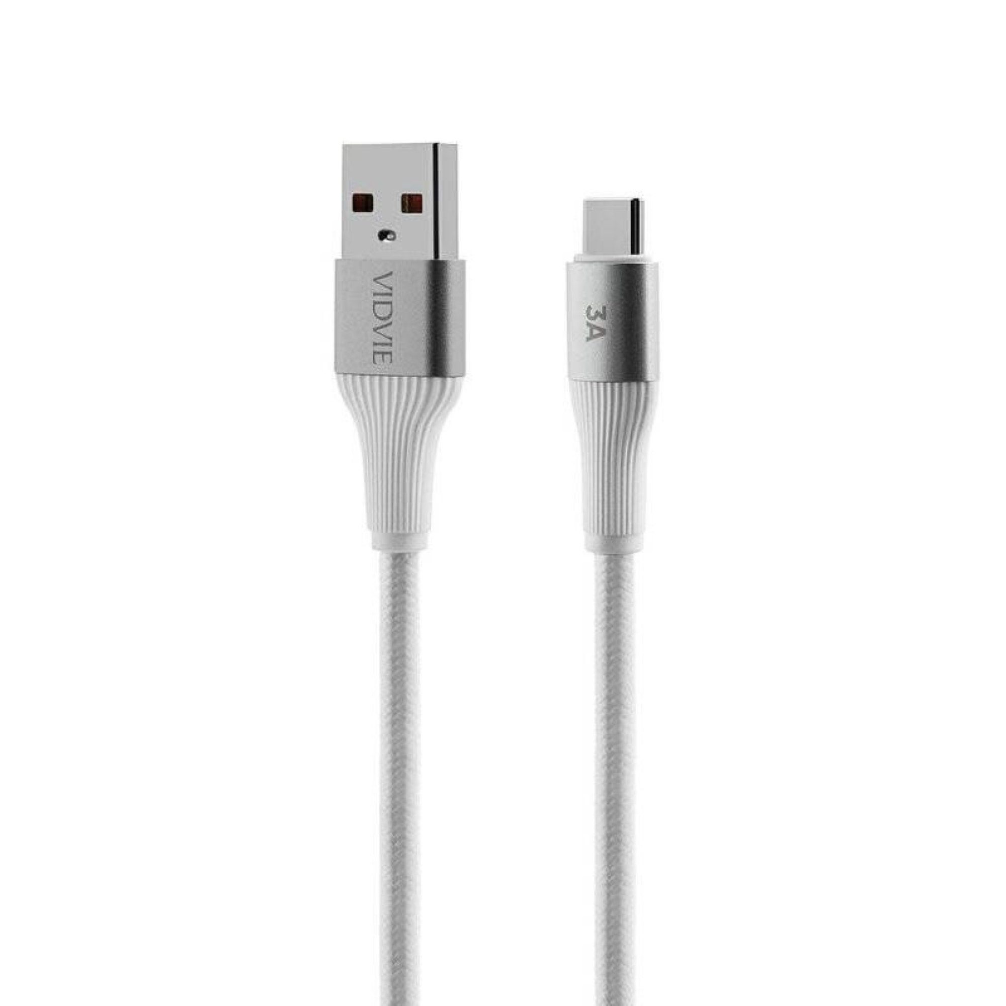 COFI 1453 Ladekabel USB - USB-C - Datenkabel 100 cm in Weiß/Silber USB-Kabel, (100 cm)