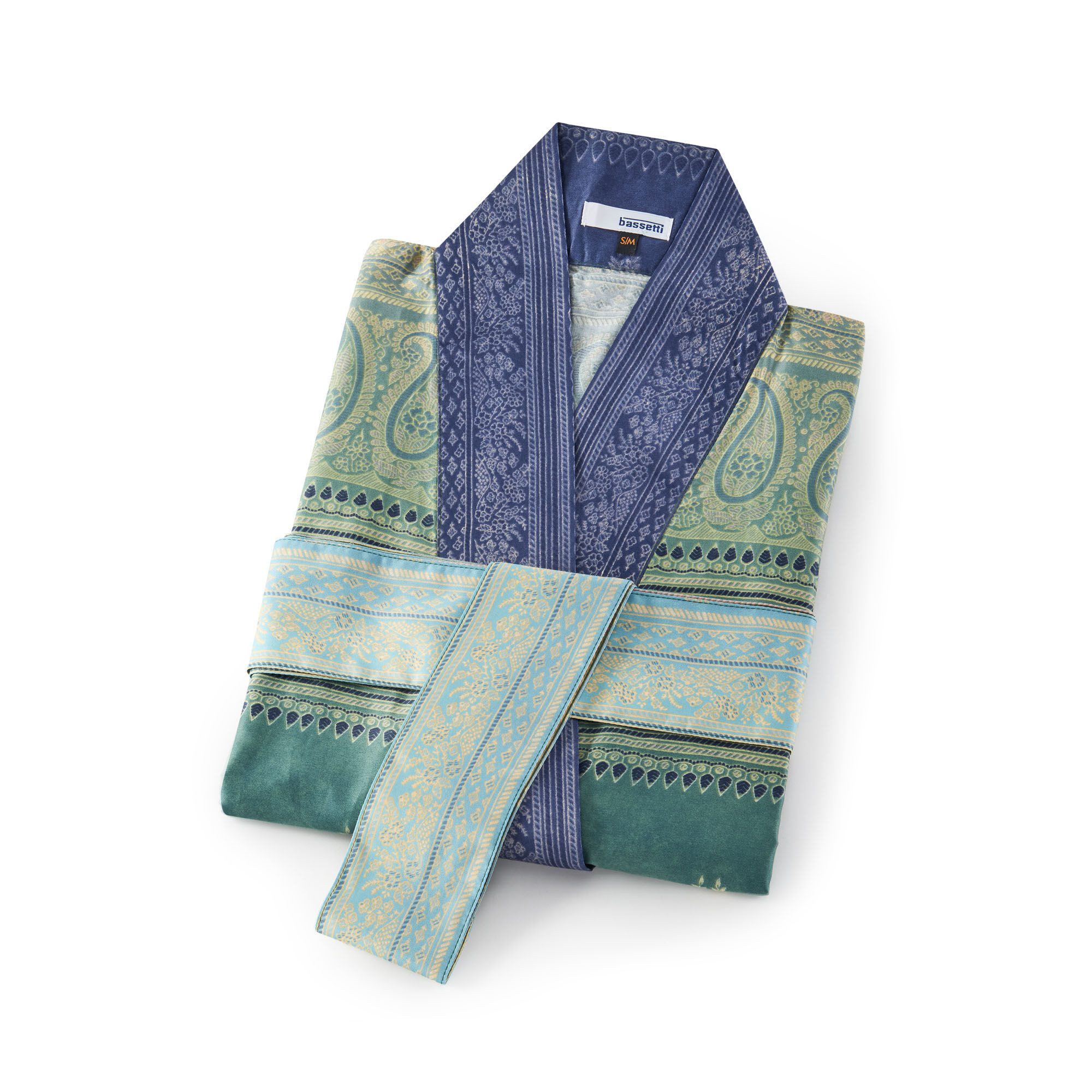 Bassetti Kimono BRUNELLESCHI, midi, Baumwolle, Gürtel, aus satinierter Baumwolle