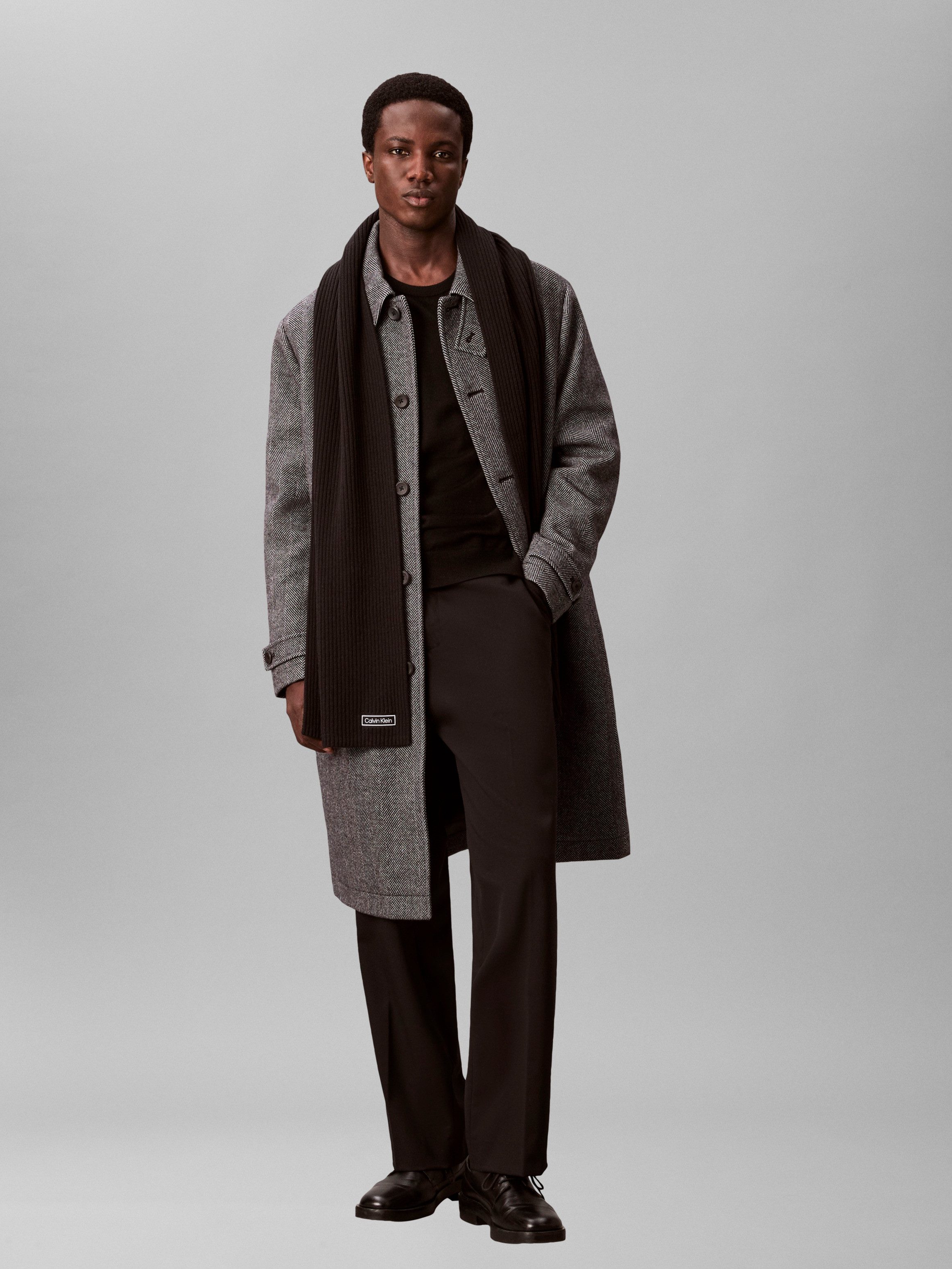 Calvin Klein Modetuch PATCH CHUNKY RIB COTTON SCARF, mit klassischem unifarbenen Design