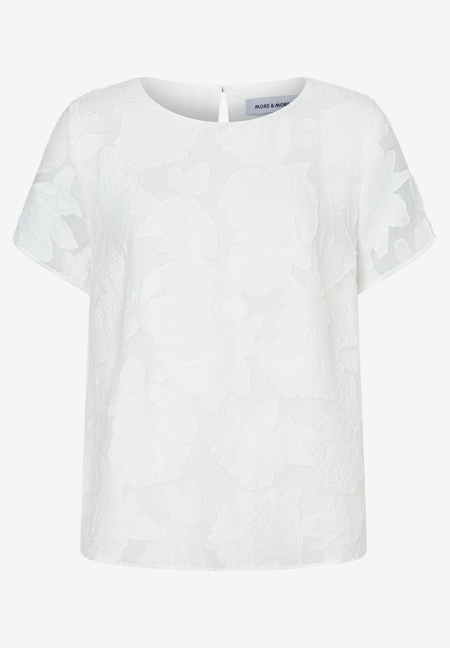 MORE&MORE Kurzarmbluse Bluse mit Flower-Dessin günstig online kaufen