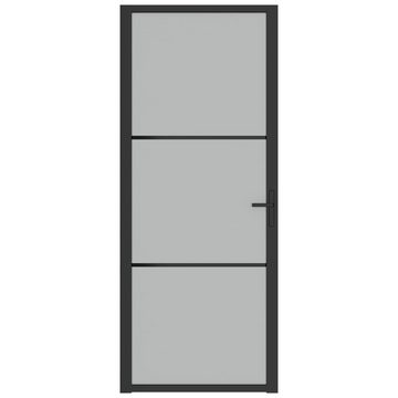 vidaXL Haustür Innentür 83x201,5 cm Schwarz Mattglas und Aluminium Zimmertür Glastür