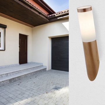 etc-shop Außen-Wandleuchte, Leuchtmittel inklusive, Warmweiß, Wandleuchte Aussen Edelstahl Außen Wandlampe Balkonleuchte