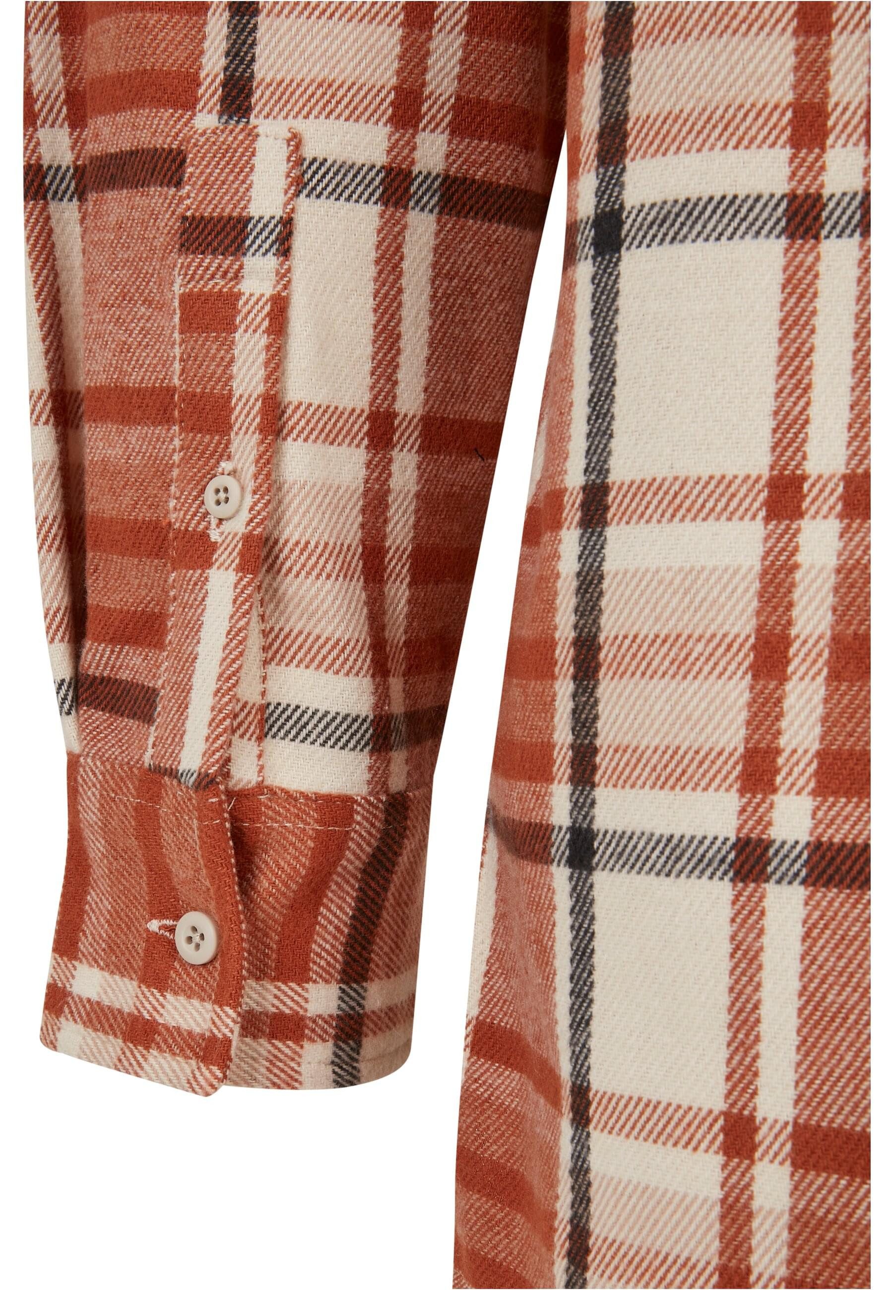 URBAN CLASSICS Langarmhemd Urban Classics Herren Long Oversized Checked Leaves Shirt (1-tlg)