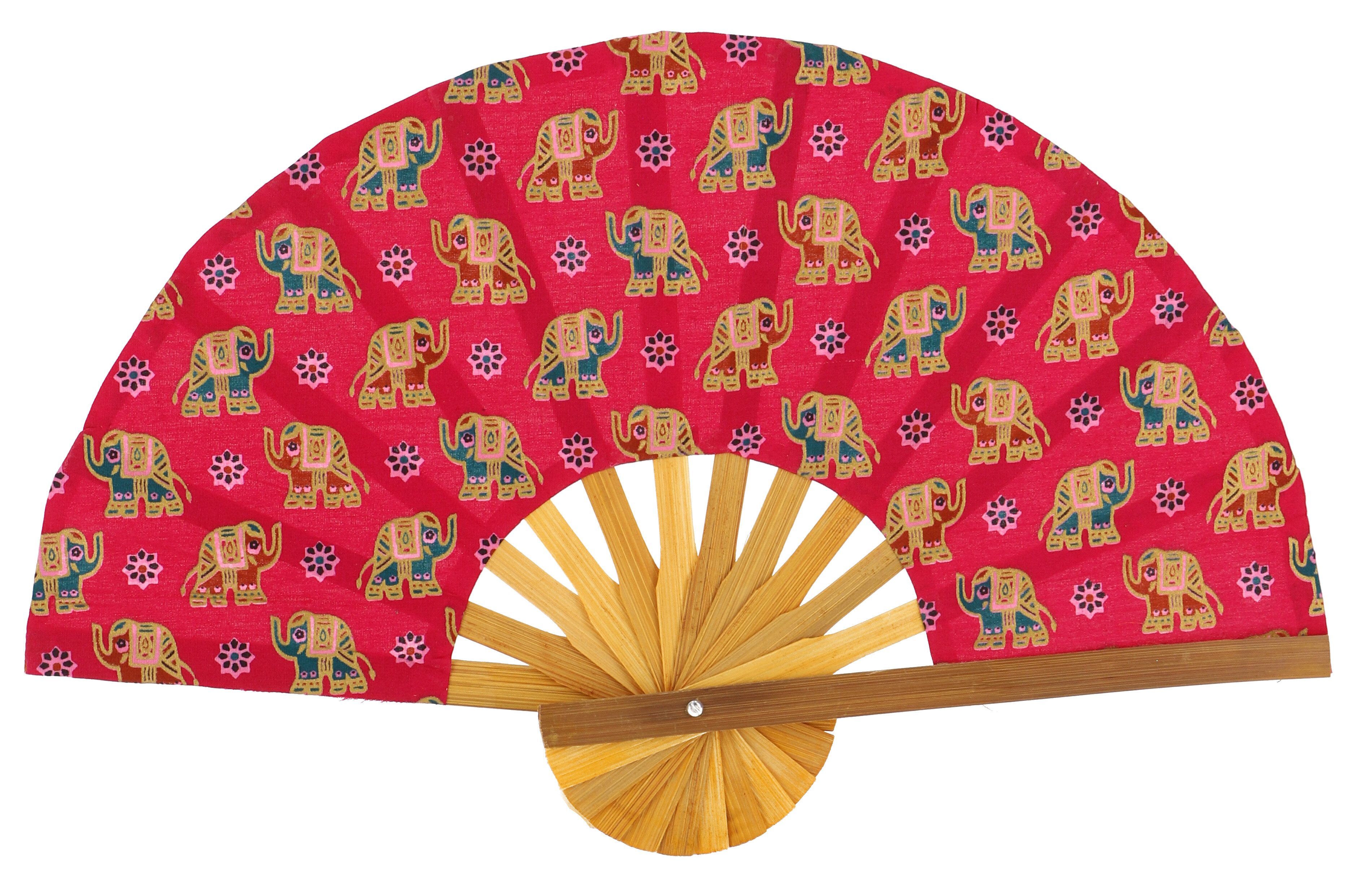 Guru-Shop Handfächer Bespannter Bambusfächer, asiatischer Fächer,..