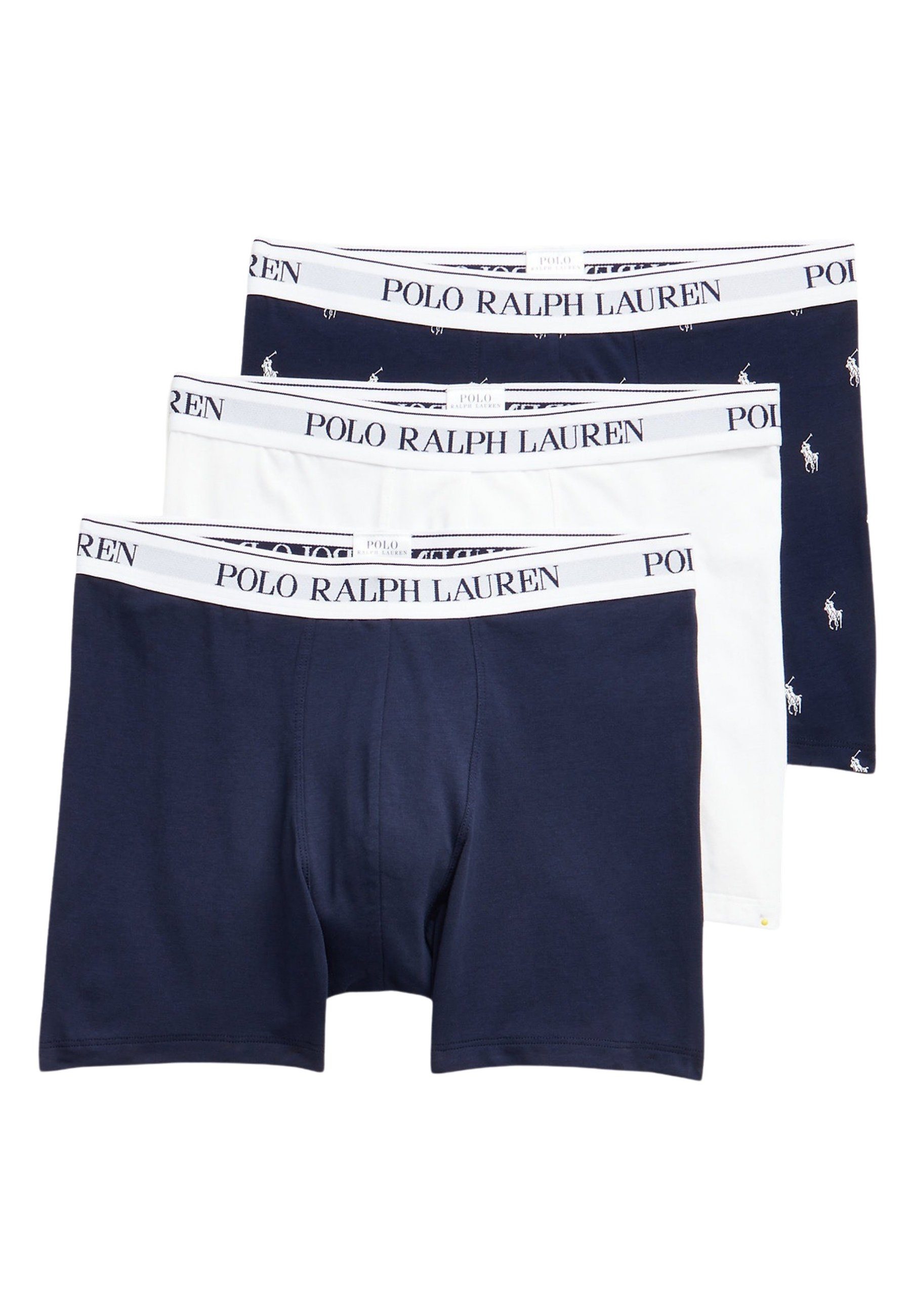 Lauren (3-St) Boxershorts 3er Ralph Pack Polo Unterhose Lauren Boxerslips Dunkelblau/Weiß Ralph