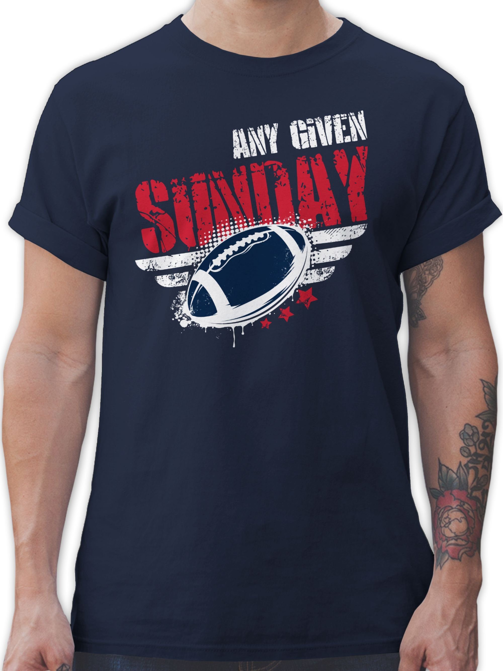 Shirtracer T-Shirt Any Given Sunday Football New England American Football NFL 02 Navy Blau