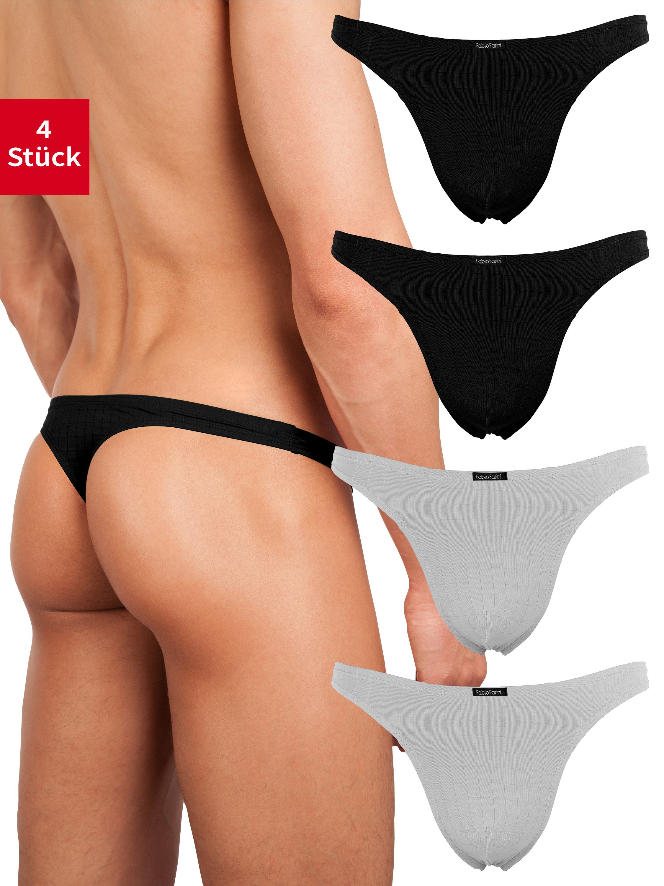 Fabio Farini String Herren Unterhosen - Männer Tangas aus atmungsaktiver Mi günstig online kaufen