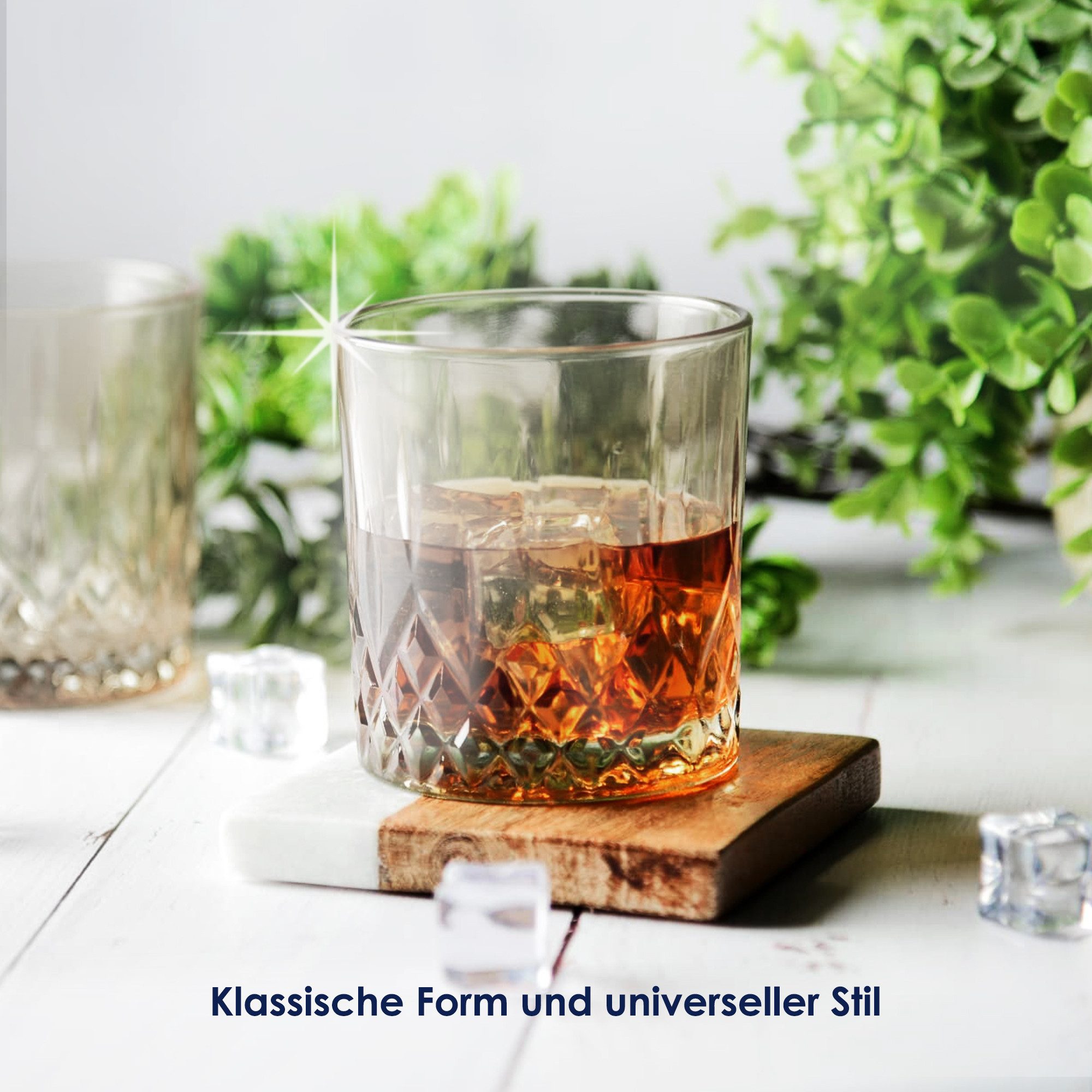 KONZEPT Whiskyglas Whisky Glas Becher 280 ml 6/12er Set, 6-tlg., Glas-Set, 280 ml