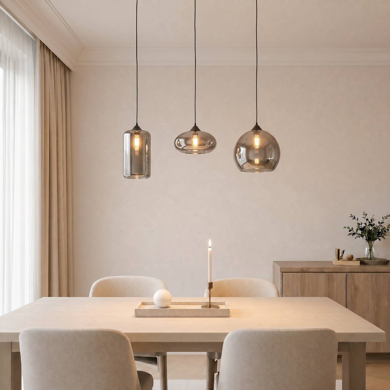 Lindby Hängeleuchte Marla, Metall, Alu IP20, 3 x 60 W