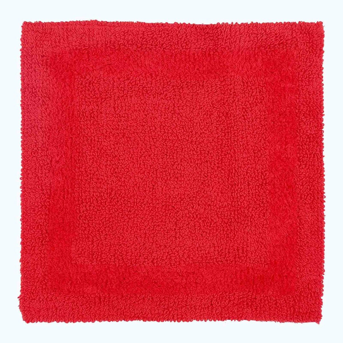 Homescapes Badematte Duschvorleger rot 50x50 cm aus 100% Baumwolle, Höhe 20 mm, 50 x 50 cm