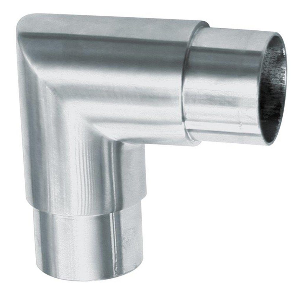 Alpertec Handlauf Steckwinkel 90° Edelstahl K 240-320 matt A2, Handlauf Steckbogen, (1 St), Edelstahl Korn 240/320 matt A2