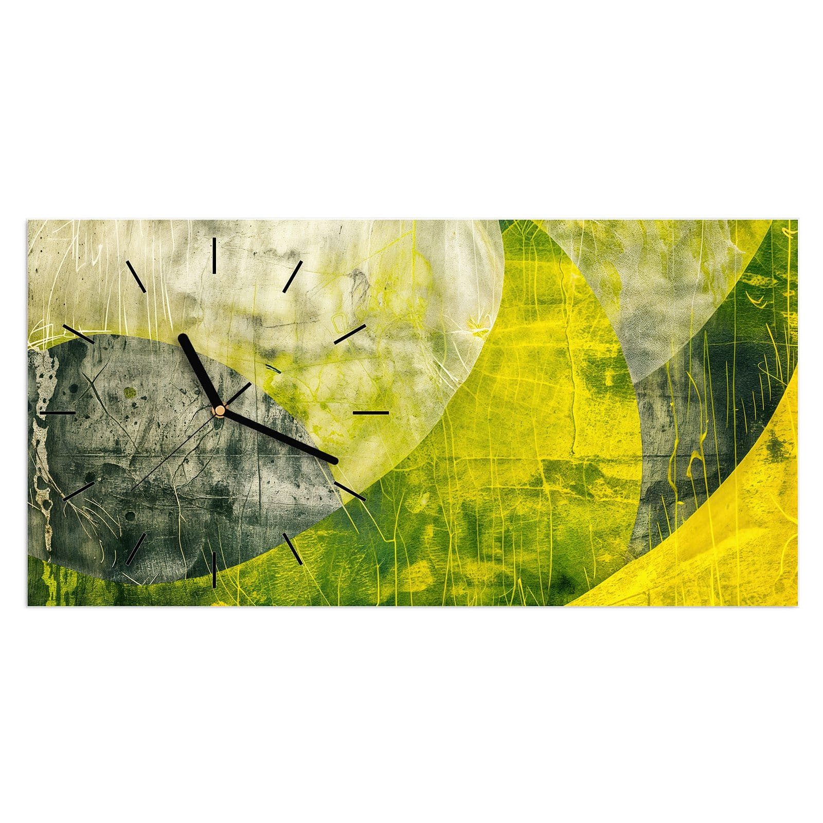 Wanduhr Glasuhr Wandkunst Größe 60 x 30 cm mit Motiv Abstraktkunst