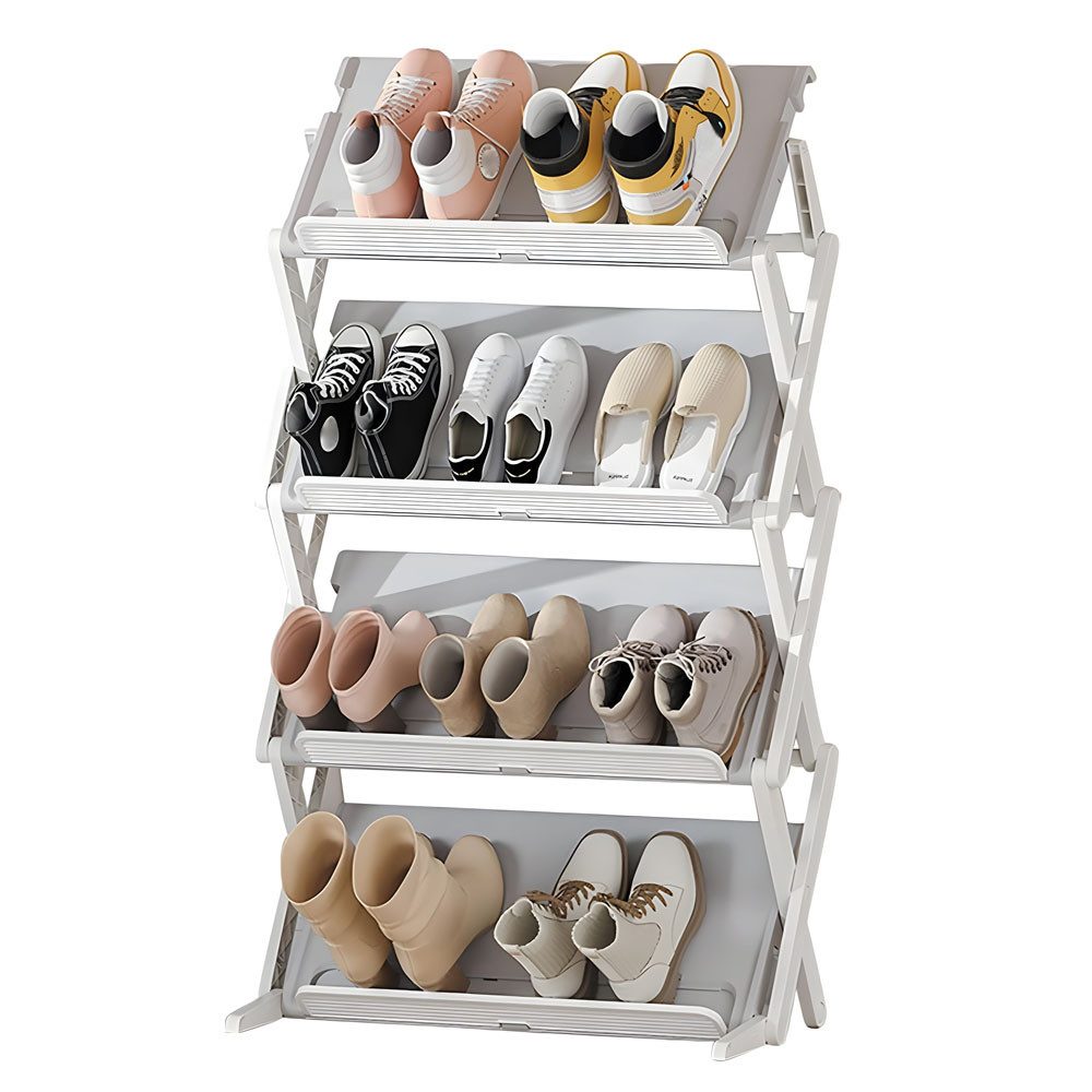 TUWENA Schuhregal Faltbares Schuhregal, Mehrschichtiges Hoch Schuh Organizer, 4 Etagen