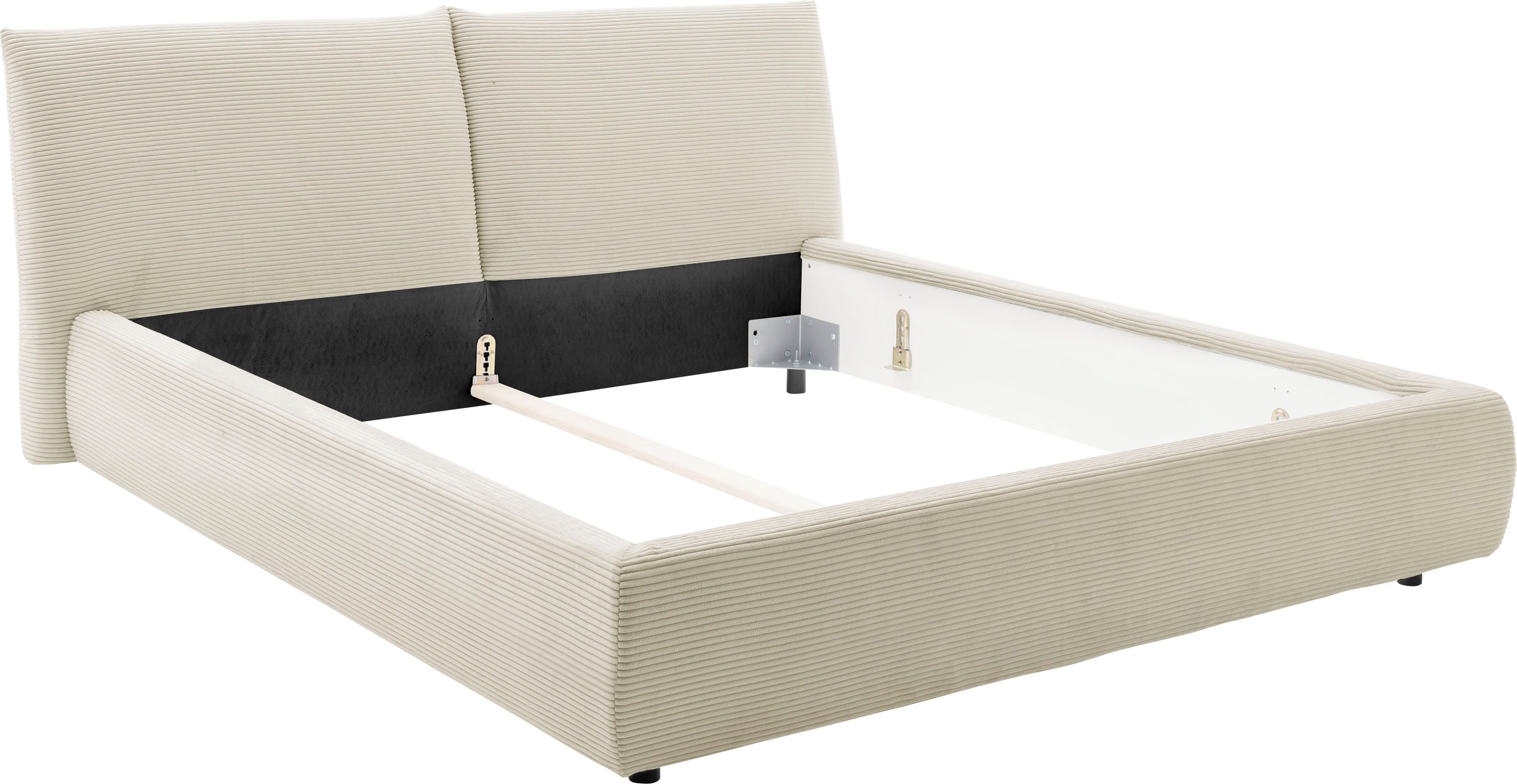 Home affaire Polsterbett Priora in 4 Breiten bis 200cm, auch in NaturLEDER, Cord, belastbar bis 280kg, auch Überlänge 220 cm