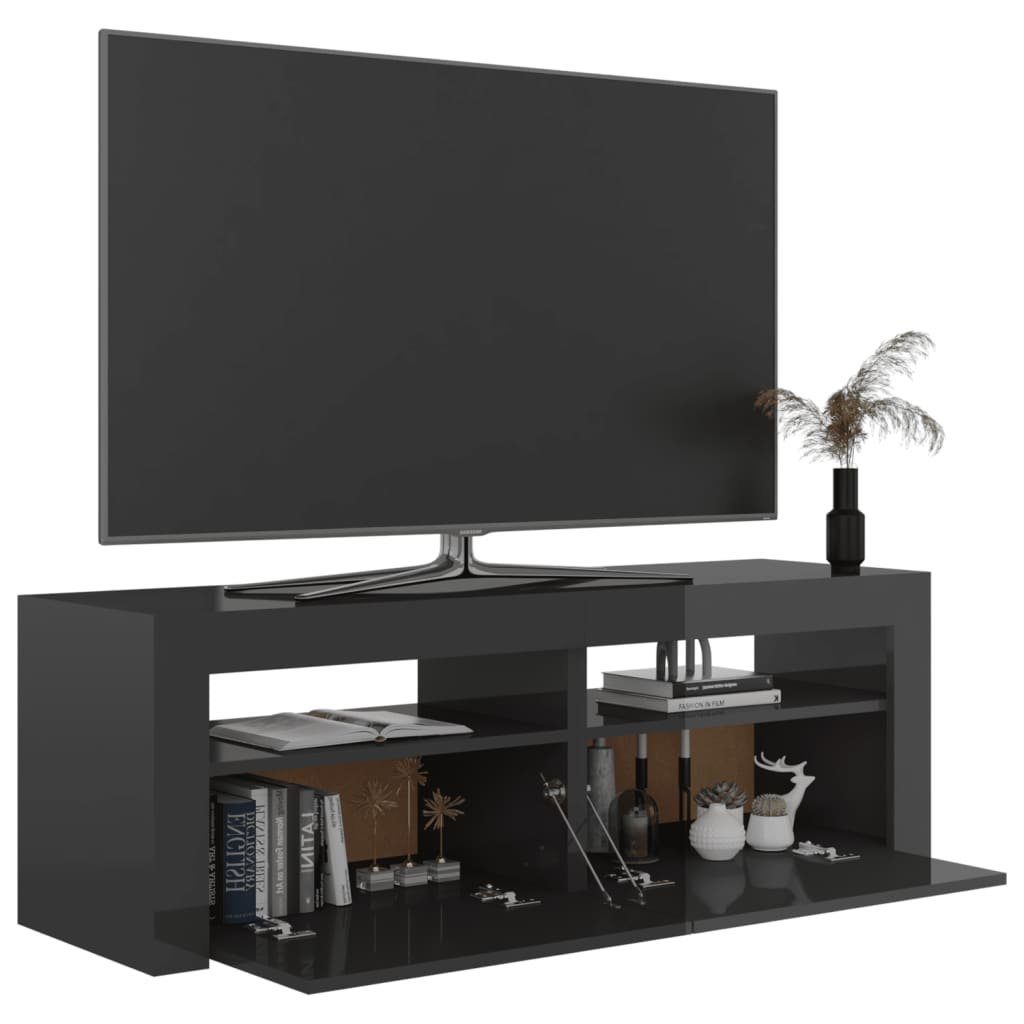 vidaXL TV-Schrank TV-Schrank mit 120x35x40 cm (1-St) LED-Beleuchtung Hochglanz-Grau