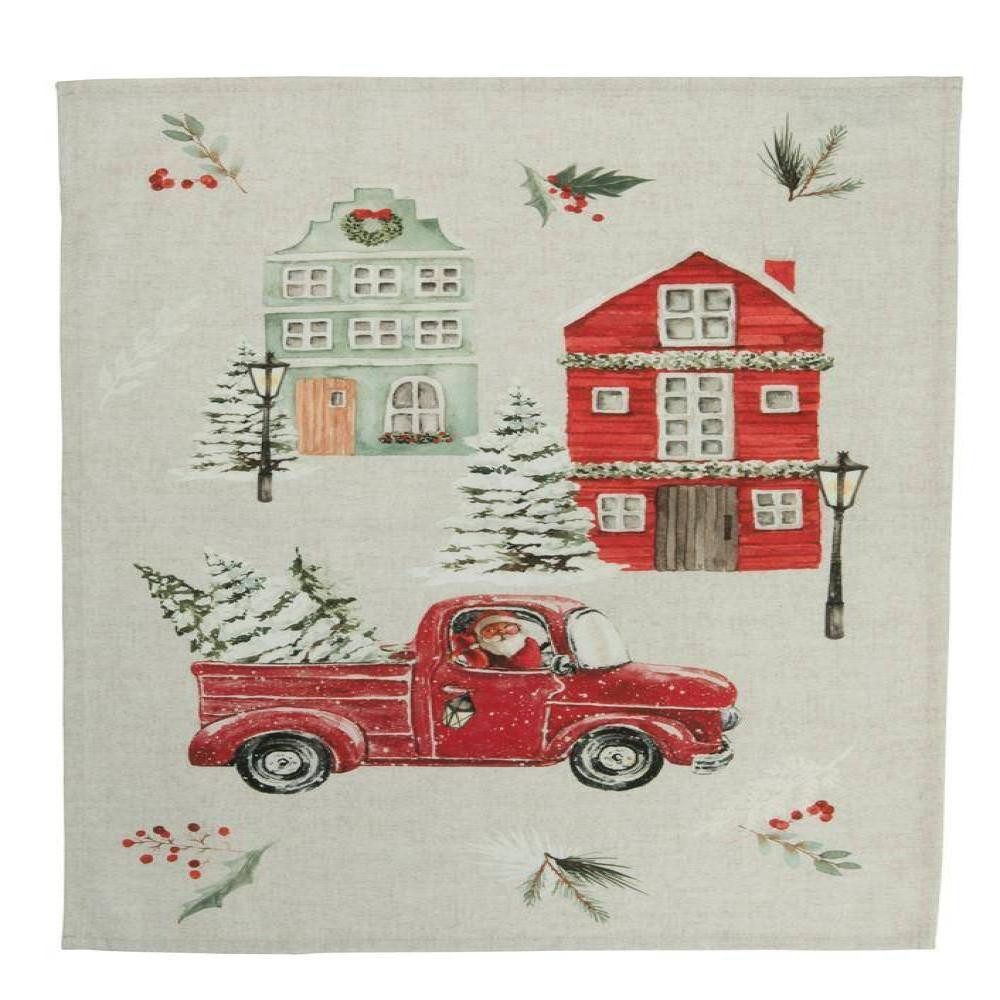 PICHLER Geschirrtuch Knut - X Mas Time Rot, (1x Geschirrtuch 50 x 70 cm), aus 100% Baumwolle