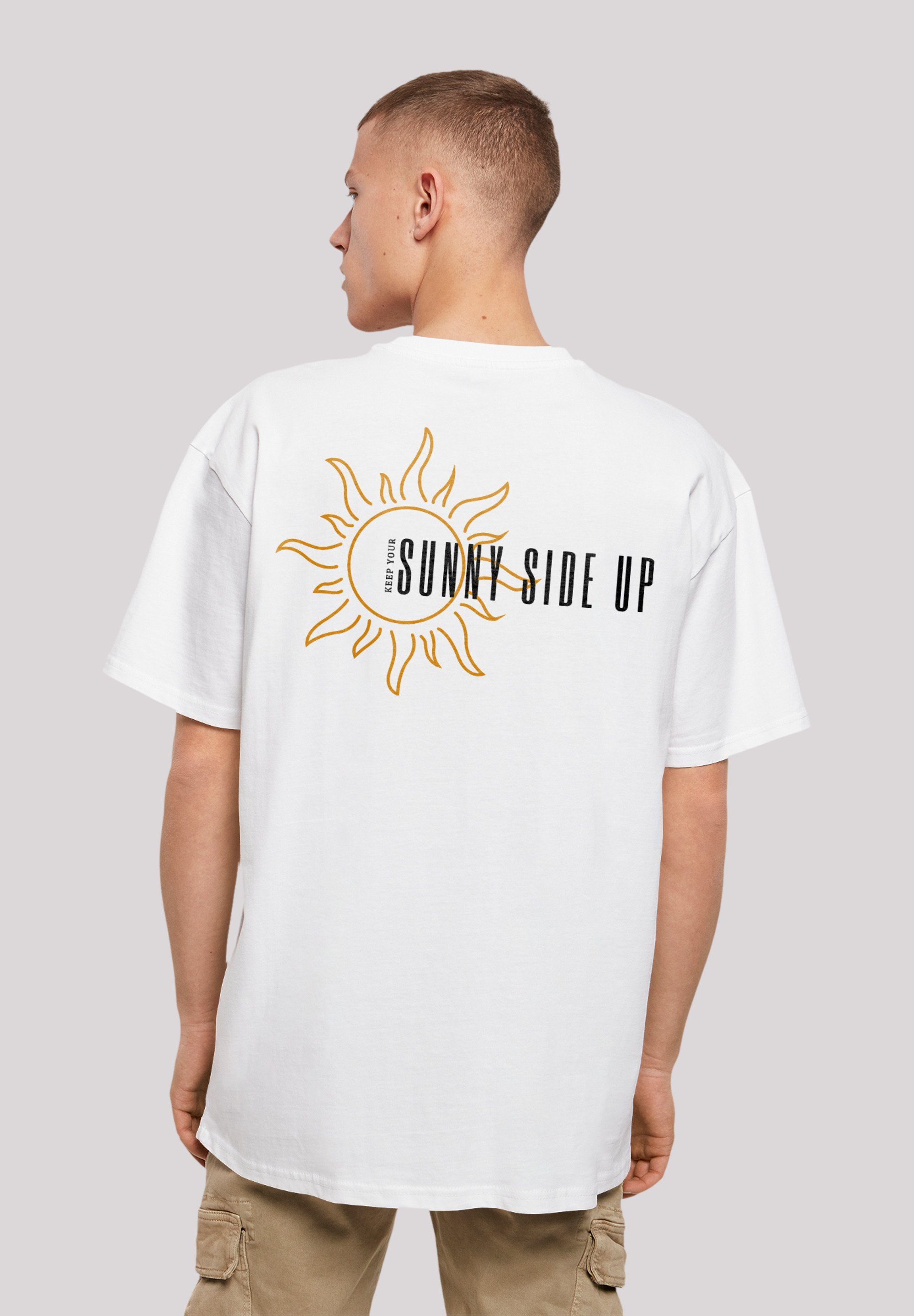 T-Shirt weiß F4NT4STIC side Print up Sunny