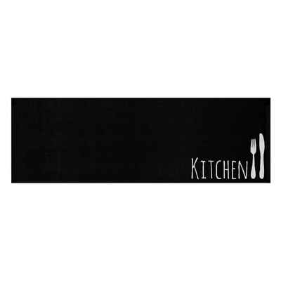 Läufer Küchenläufer Kitchen Cutlery Schwarz, Zala Living, rechteckig, Höhe: 5 mm