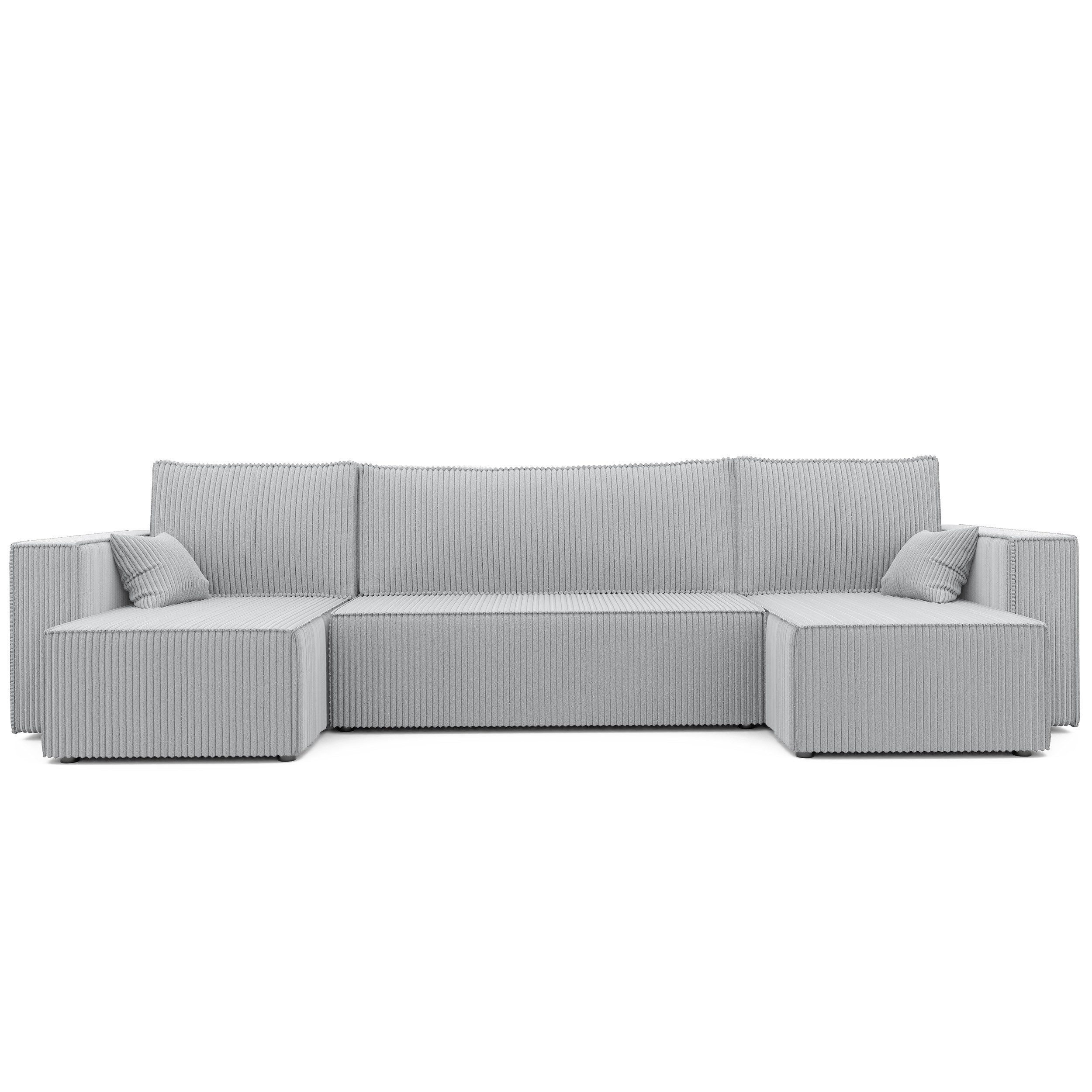 yourhouse24 Wohnlandschaft PARIS U – Trend-Cord, Schlaffunktion & Bettkasten, mit Schlaffunktion und Bettkasten, Seite universal