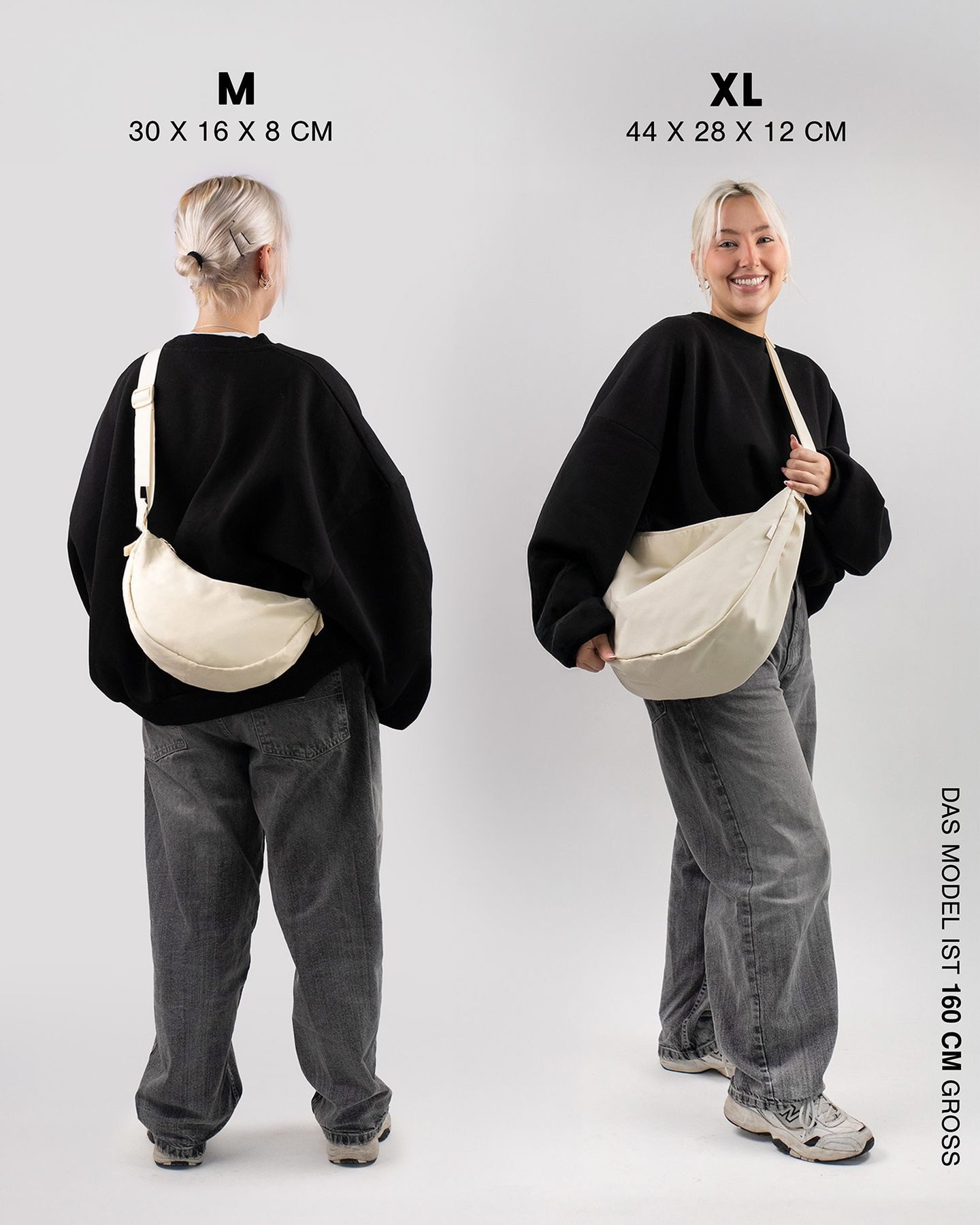 SONS OF ALOHA Umhängetasche Umhängetasche Moon Bag Cross-Body Bag beige, Umhängetasche, Moon Bag HOKU M, recyceltes PET, beige