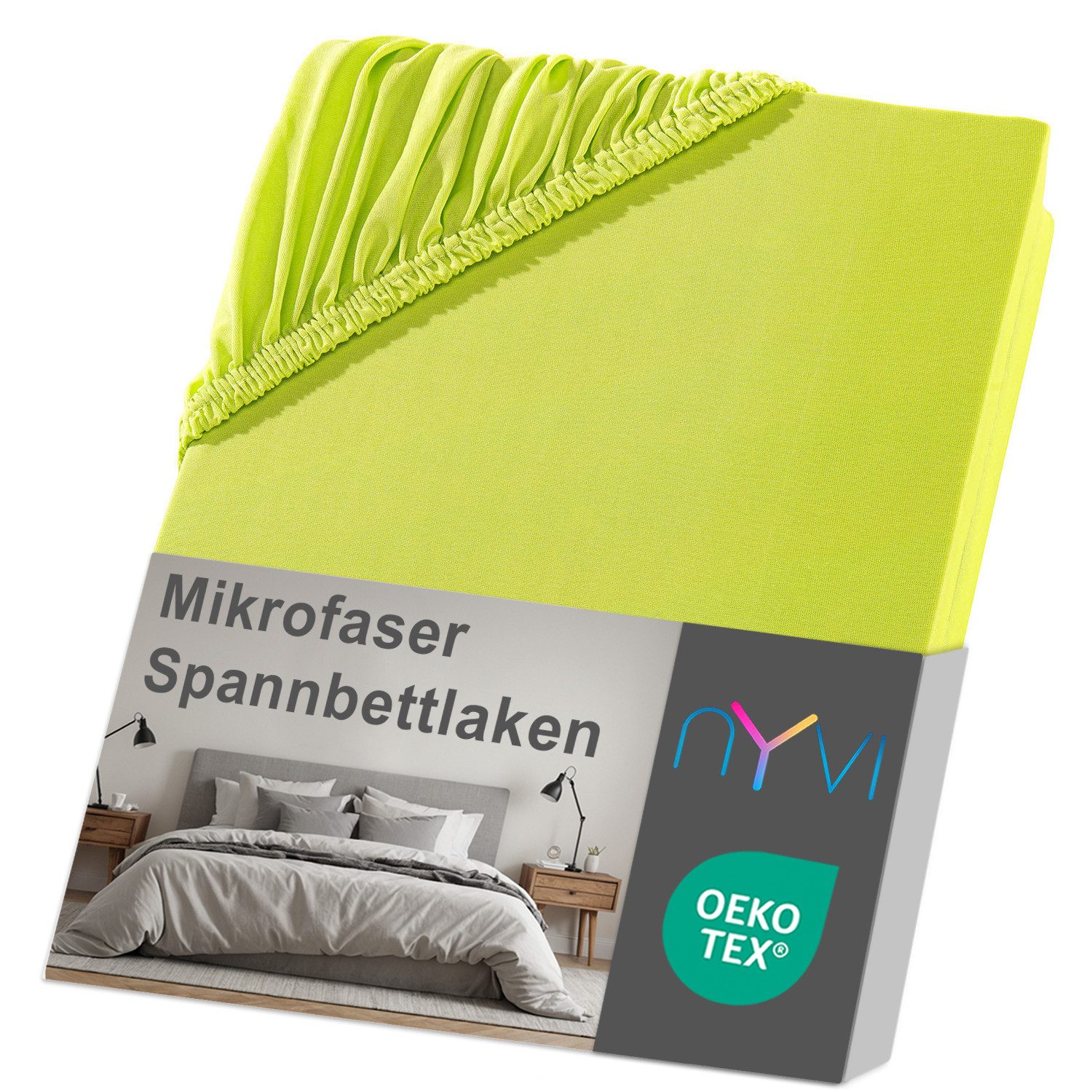 NYVI Spannbettlaken Spannbettlaken DreamScience Mikrofaser für Matratzen bis 22 cm Höhe, Microfaser, Gummizug: rundum, (1 Stück), Weich & Anschmiegsam, Rundumgummizug, Bügelfrei