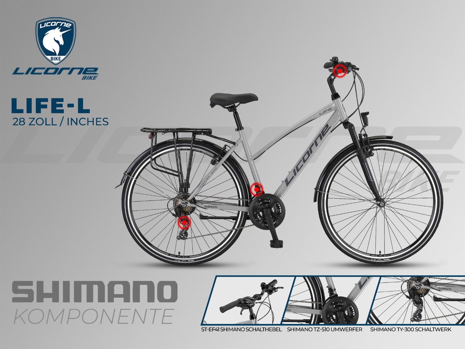 Licorne Bike Trekking Bike Licorne Bike LV-ATB Premium Trekking Bike in 28 inch - Bicycle
