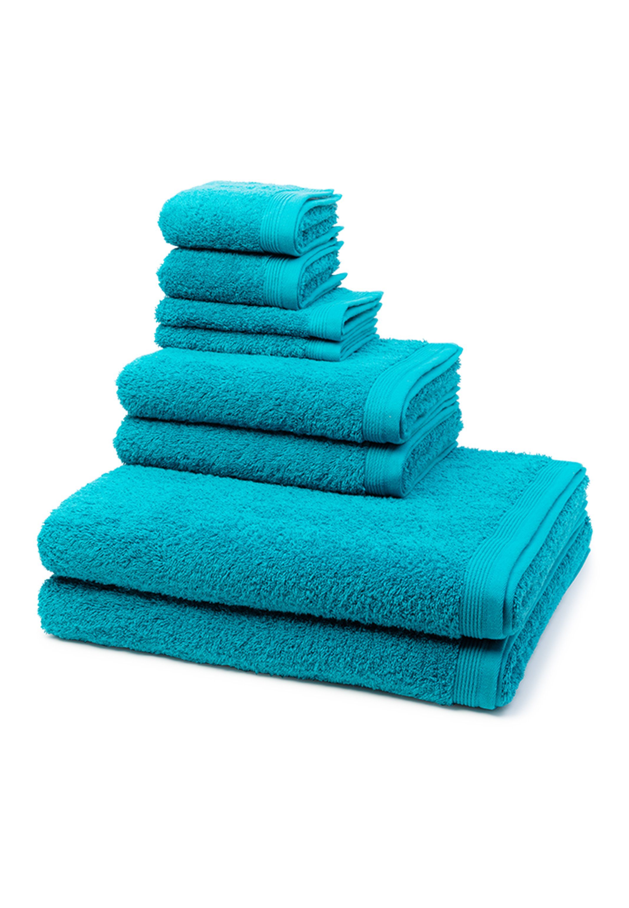 Möve Handtuch Set Superwuschel, Walkfrottee (Spar-Set, 8-St), 2 X Seif- 2 X Gäste- 2 X Dusch- 2 X Handtuch im Set - Baumwolle