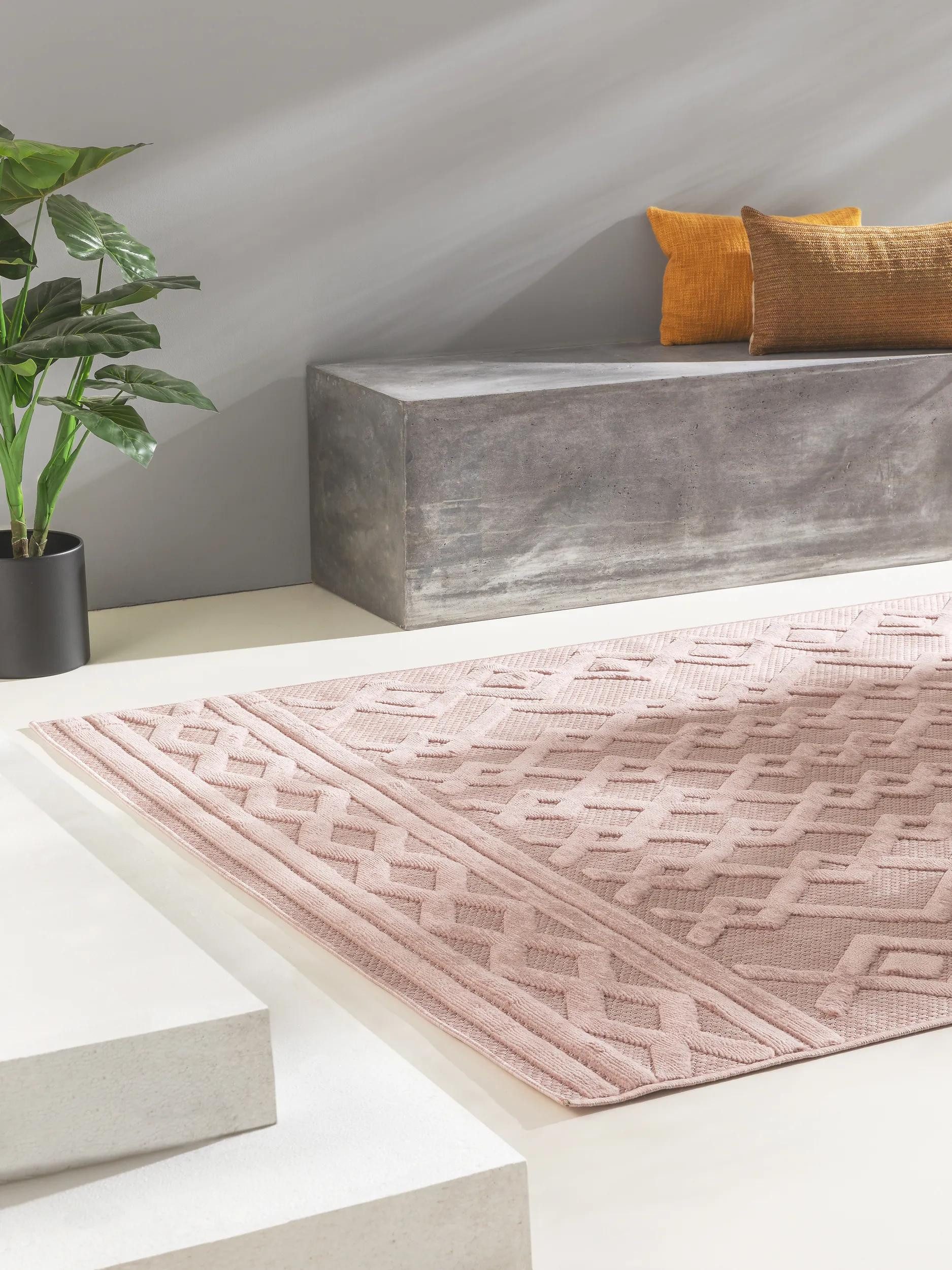 benuta Outdoorteppich Bonte, rechteckig, Höhe: 5 mm, Teppich Wohnzimmer, Schlafzimmer, Esszimmer, Flur, Kunstfaser, Cozy
