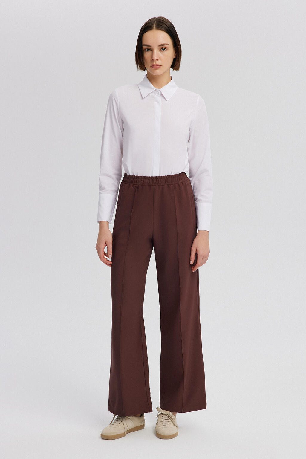 touche prive 5-Pocket-Jeans HOSE AUS GERIPPTEM CREPE