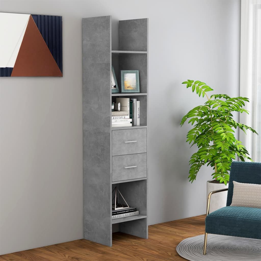 vidaXL Bücherregal Bücherregal Betongrau 40x35x180 cm günstig online kaufen