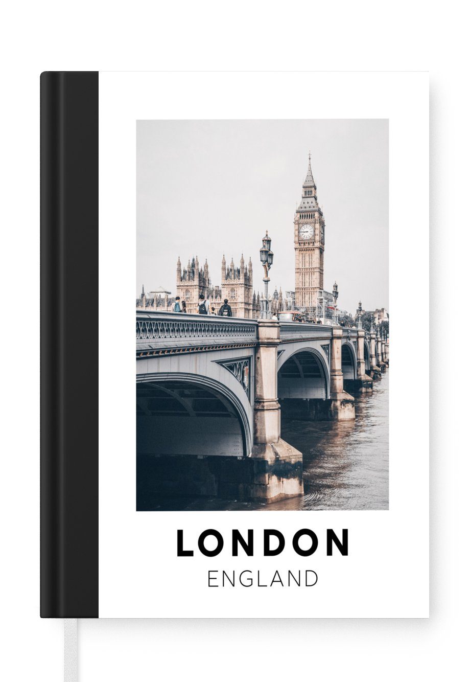 MuchoWow Notizbuch London - England - Brücke, Journal, Merkzettel, Tagebuch, Notizheft, A5, 98 Seiten, Haushaltsbuch