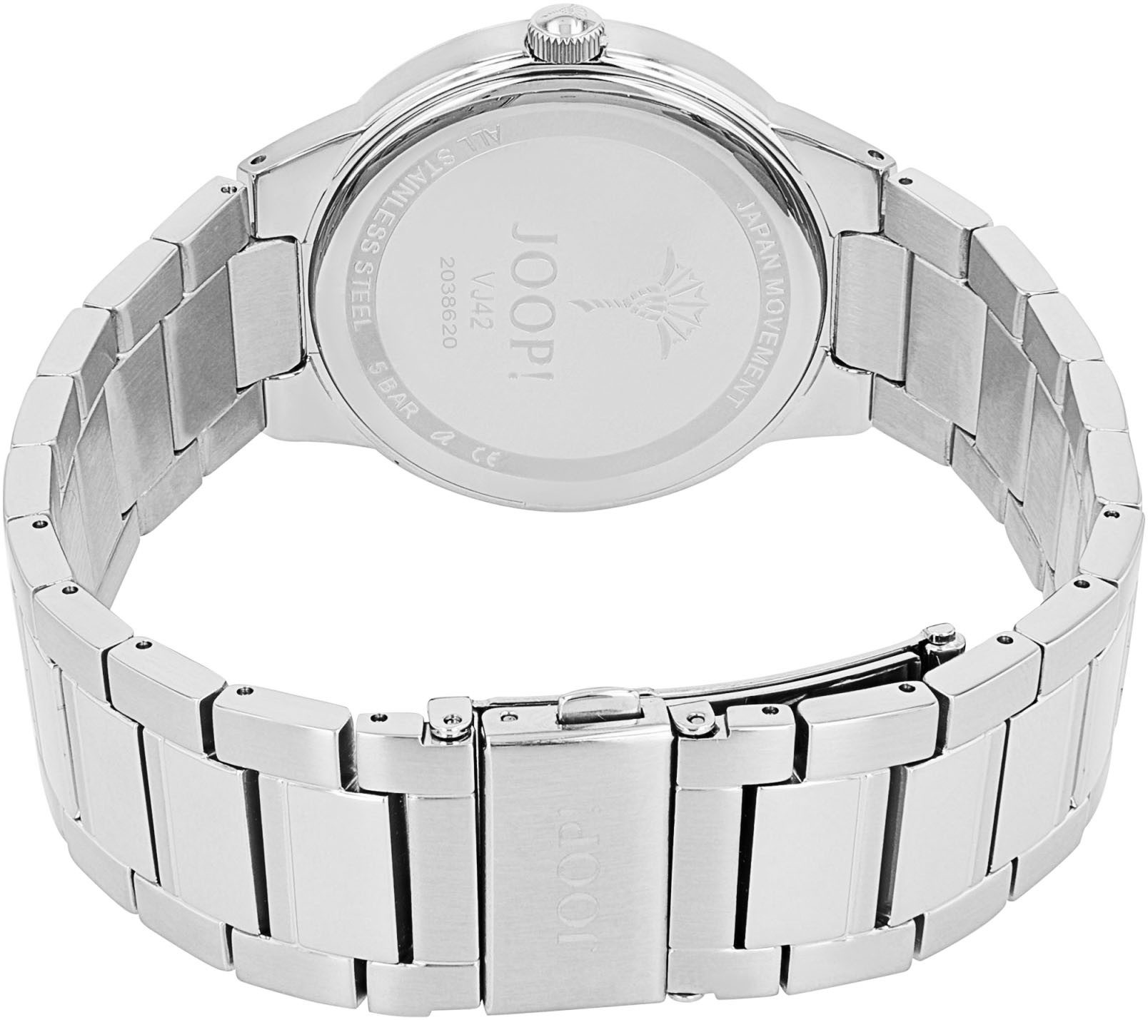 JOOP! Quarzuhr 2038620, Armbanduhr, Herrenuhr, Edelstahlarmband, Leuchtzeiger, Datum