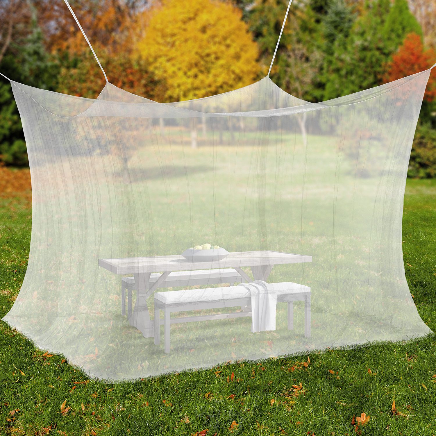 ELEGANCIO Moskitonetz XXL für Innen & Außen weiß 300x300x250cm schwarz