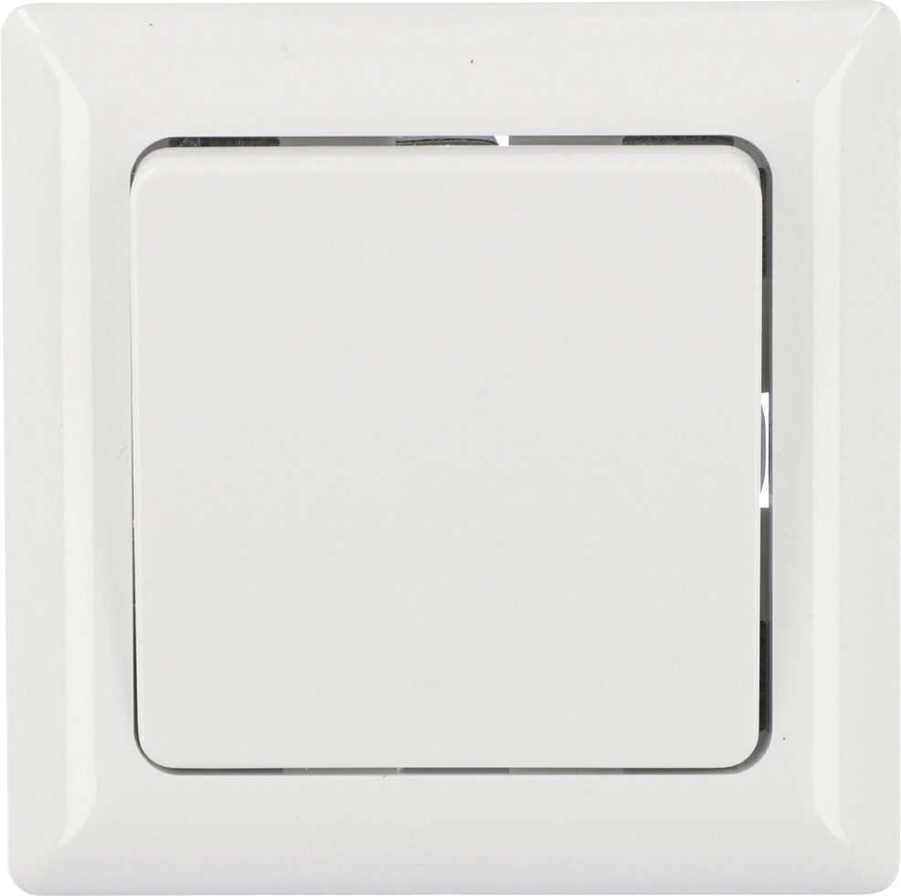 UNITEC Lichtschalter Unitec Aus-Wechselschalter mit Rahmen ultraweiß