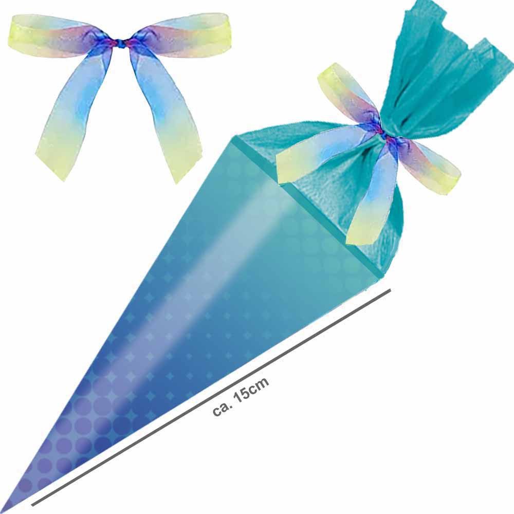 Herlitz Schultüte 15 cm gefüllt Mini Punkte Verlauf türkis
