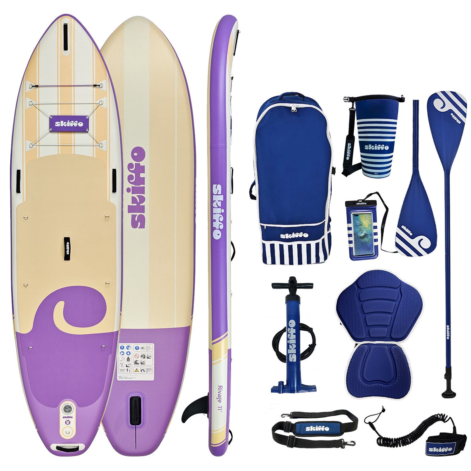 SUP-Board Skiffo Rivage Parma 11.0 SUP Board aufblasbar 2in1 Paddle Kajak Set
