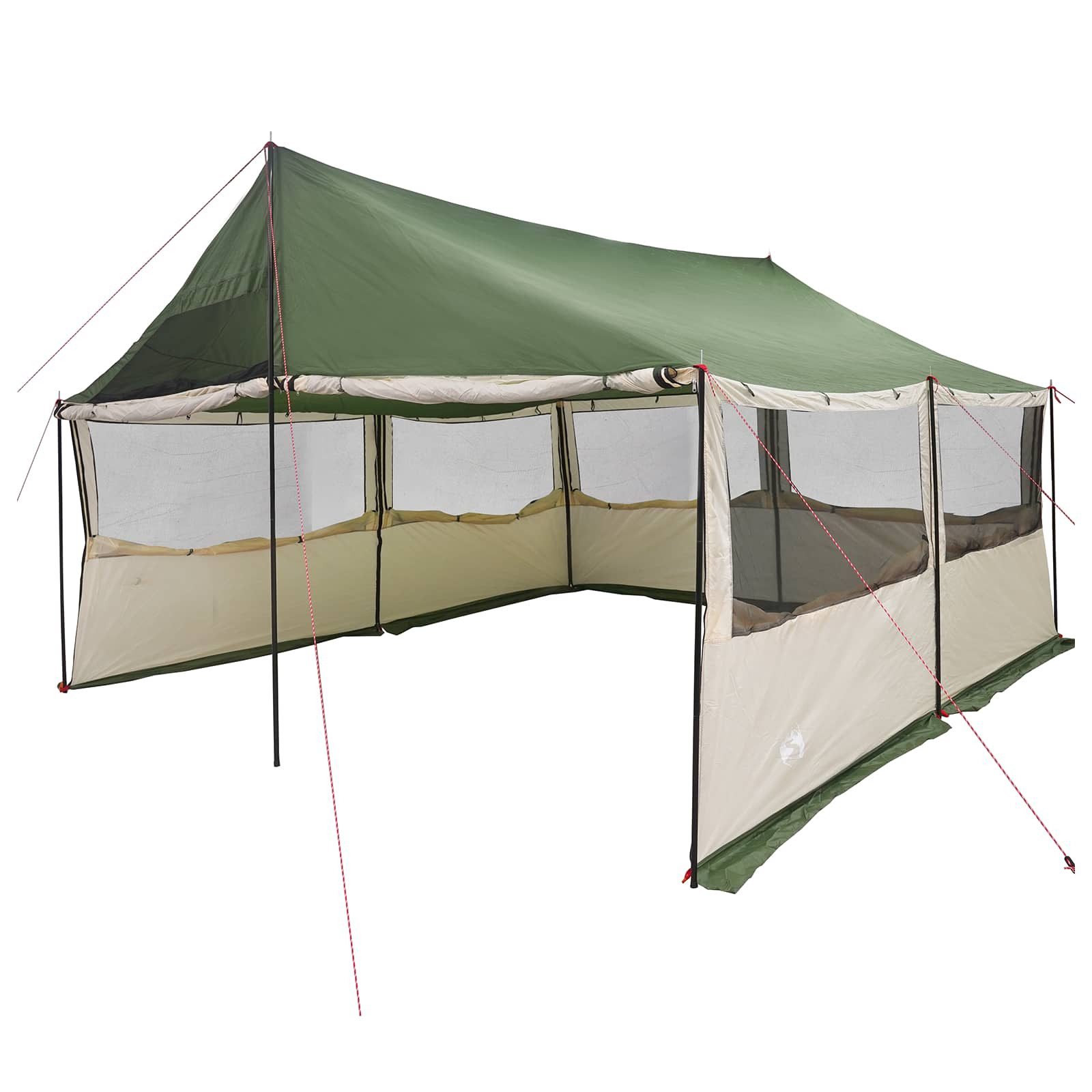 vidaXL Kuppelzelt 450 x 400 x 265 cm Familienzelt Grün 450x400x265 cm Polyester und Stah