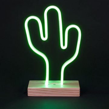 LED-Leuchtmittel Smartwares LED Tischleuchte Neon Flex Kaktus 3W grün USB Kabel & Netzt